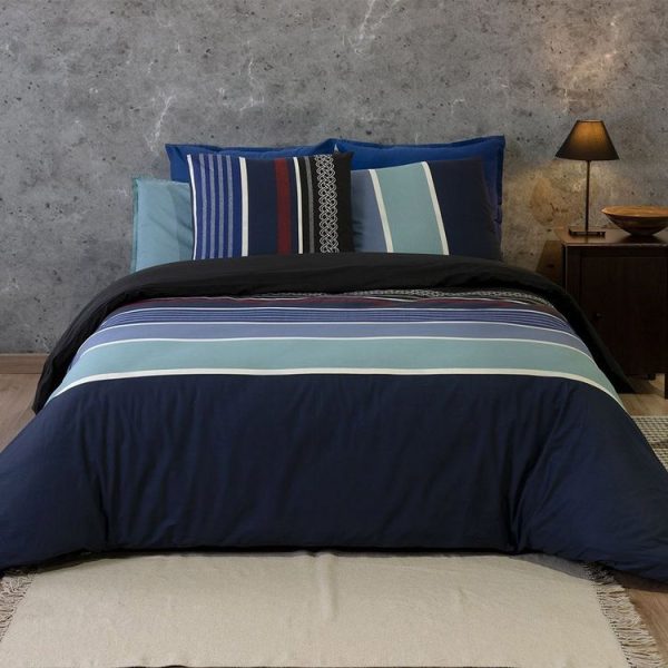 Offres 😍 No Name Housse De Couette 260×240 + 2 Taies Azul Coton Percale 71 Fils 😉 3