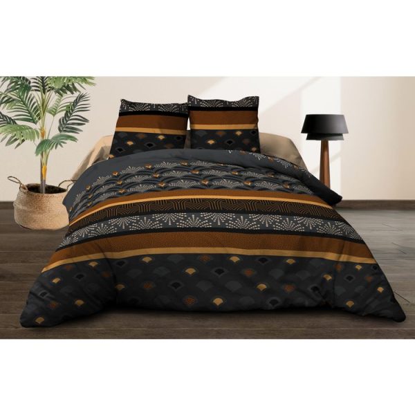 Le moins cher 🔥 Le Linge De Jules Housse De Couette 220×240 + 2 Taies – Pur Coton 57 Fils – Phenix Noir 😉 1