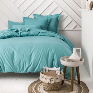 Tout neuf 💯 Today Housse De Couette Diabolo Menthe – 100% Coton 57 Fils – 220 X 240 Cm – Bleu Turquoise 🎁 6