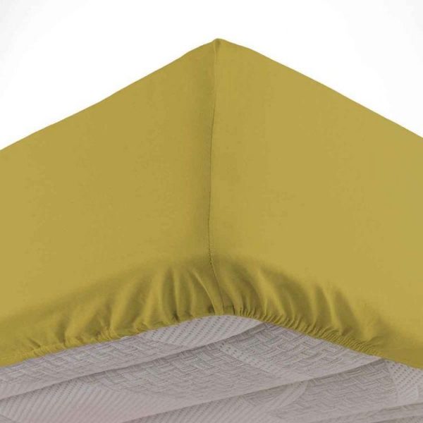 Coupon 🤩 Paris Prix Drap Housse En Coton Linette 160x200cm Jaune ⭐ 1