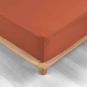 Remise 🌟 Paris Prix Drap Housse Percaline 90x190cm Terracotta ⭐ 9