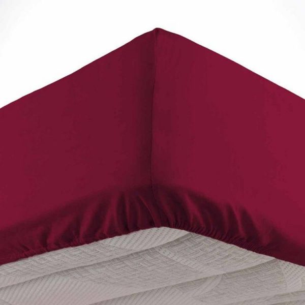 Coupon 👏 Paris Prix Drap Housse Lina 140x190cm Rouge 👍 1