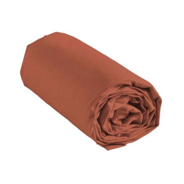 Remise 🔥 Paris Prix Drap Housse En Coton Linette 140x190cm Terracotta 😉 4