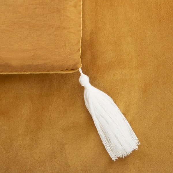 Meilleur prix 👍 ATMOSPHERA Edredon En Polyester Effet Velours Sonia – 180×80 – Jaune Ocre 😀 4