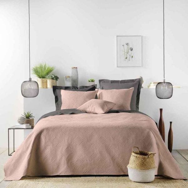 Coupon 😉 Paris Prix Couvre-Lit Matelassé Romane 220x240cm Rose 🥰 1