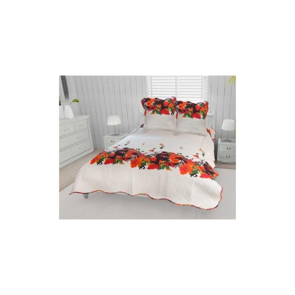 Nouveau 👏 Soleil D’ocre Couvre-lit Boutis Coton 220×240 Cm AMELIE Avec 2 Taies D’oreiller 🎁 1