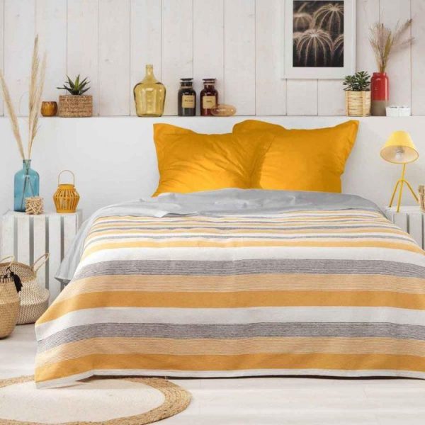 Bon marché 😀 Paris Prix Couvre-Lit 1 Personne Fiby 180x220cm Jaune 🥰 1