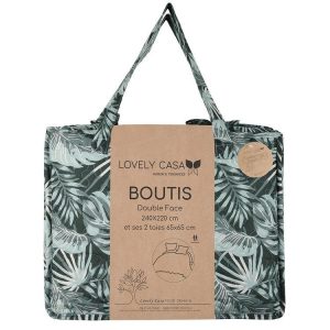 Coupon ✨ Lovely Casa Boutis 240×220 Avec 2 Taies Et Sac Vibes Vert 🎁 9