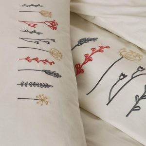 Meilleure affaire 😉 Sensei Maison Parure Housse De Couette Brodée Percale De Coton Avec 2 Taies 65×65 Cm FLORIALES 👍 12